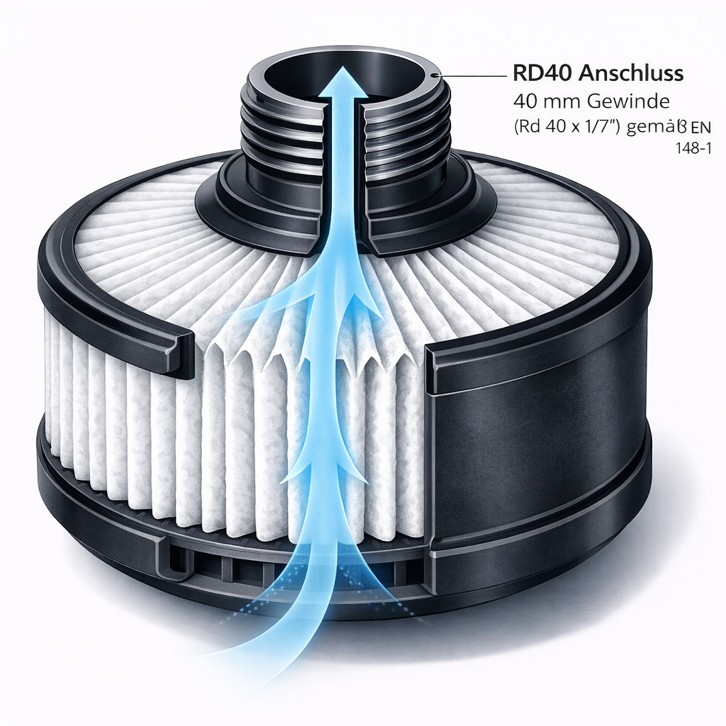 Schnittbild Atemschutzpartikelfilter | Maik Consulting