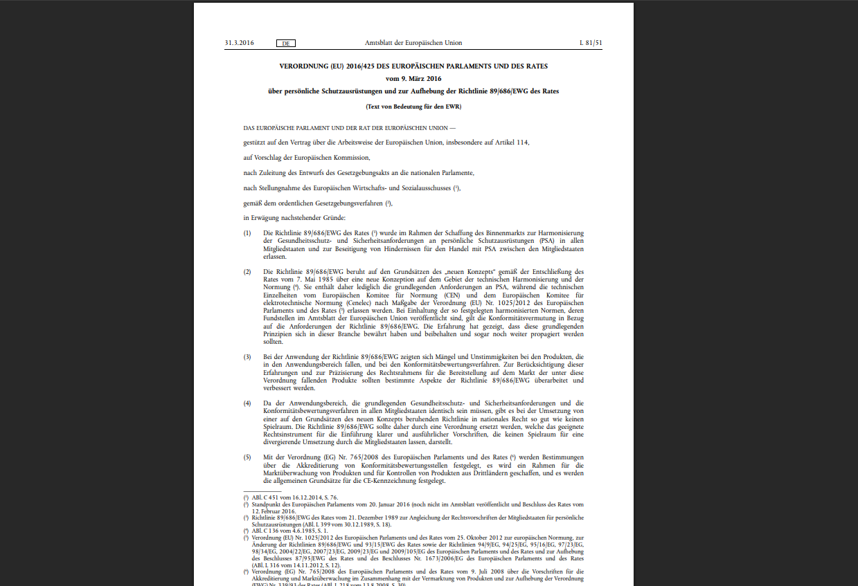 PSA Verordnung 2016-425